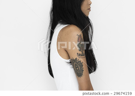 Asian Woman Tattoo Sideview Asian Woman Tattoo Sideview 29674159