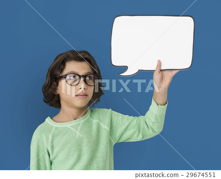 Little Boy Holding Chatbox Neutral Mood Little Boy Holding Chatbox Neutral Mood 29674551