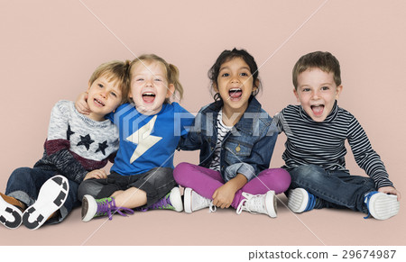 Little Children Having Fun Smiling Cheerful 29674987