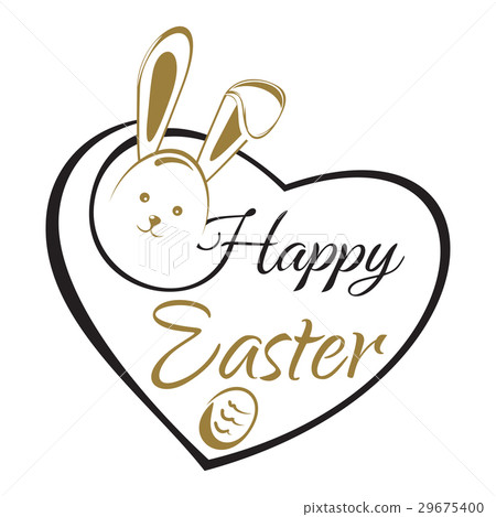 Easter lettering card. Easter Bunny and Easter Egg Easter lettering card. Easter Bunny and Easter Egg 29675400