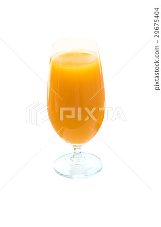 Glass of fresh orange juice isolated on white Glass of fresh orange juice isolated on white 29675404