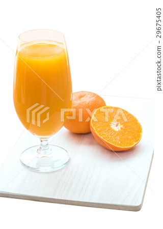 Glass of fresh orange juice isolated on white Glass of fresh orange juice isolated on white 29675405