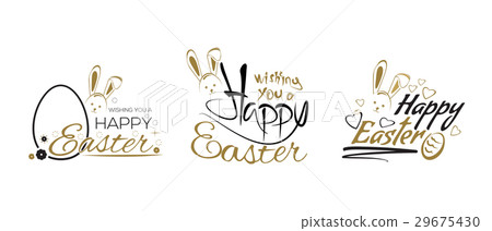 Easter lettering design set with Easter Bunny 29675430
