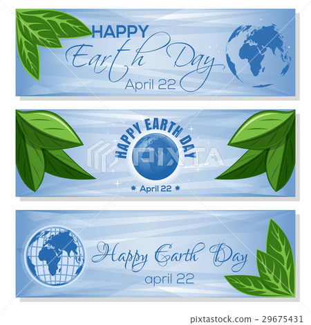 Set light blue banners for Earth Day. April 22 Set light blue banners for Earth Day. April 22 29675431