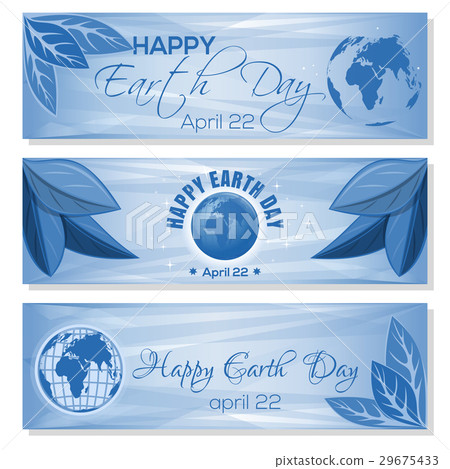 Set blue banners for Earth Day. April 22 29675433