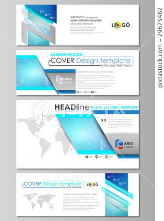 Social media and email headers set, modern banners Social media and email headers set, modern banners 29675482