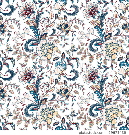 Vintage flowers seamless background in provence 29675486