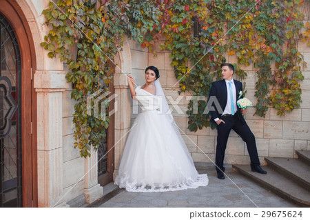 Stylish newlyweds posing on photo shoot 29675624