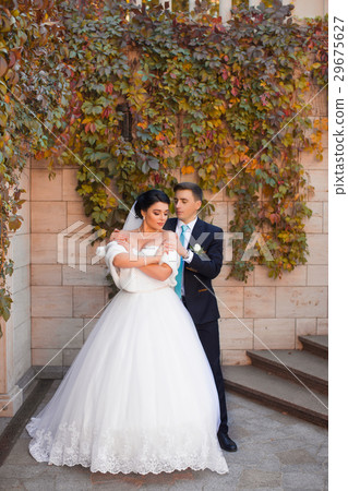 The groom tenderly embraced the bride by the shoulders The groom tenderly embraced the bride by the shoulders 29675627