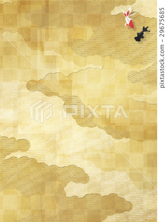 Checkered gilt (sea of clouds, Japanese pattern, goldfish) 29675685