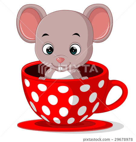 cute cartoon mouse in a cup 29678978