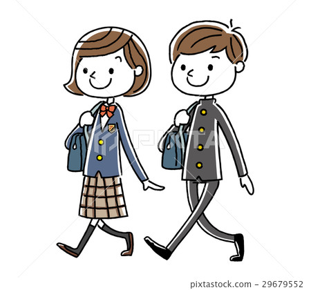 男學生和女生：走路 29679552