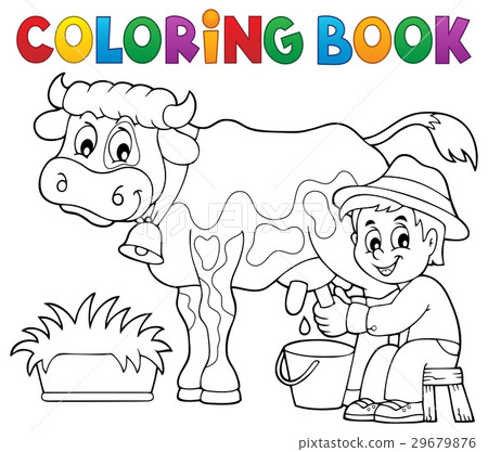 milking cow coloring