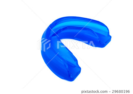 Blue mouthguard isolated on a white background. 29680196