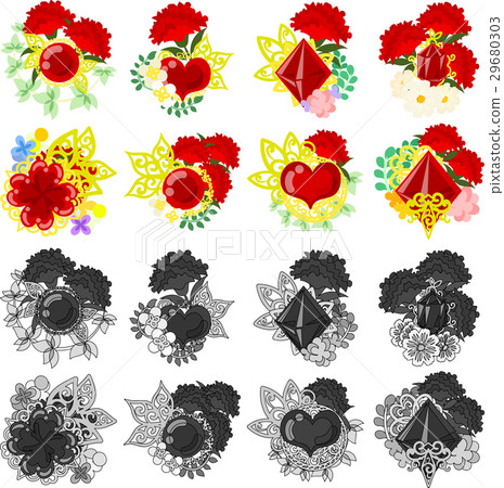 Fashionable and beautiful carnation jewelry icon 29680303