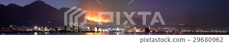 Beppu city panorama night view Ogi fire festival 29680962