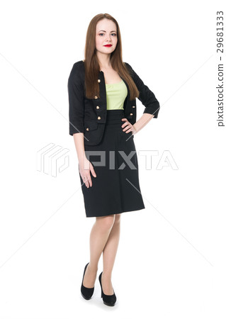 Beautiful brunette in a business suit in full Beautiful brunette in a business suit in full 29681333