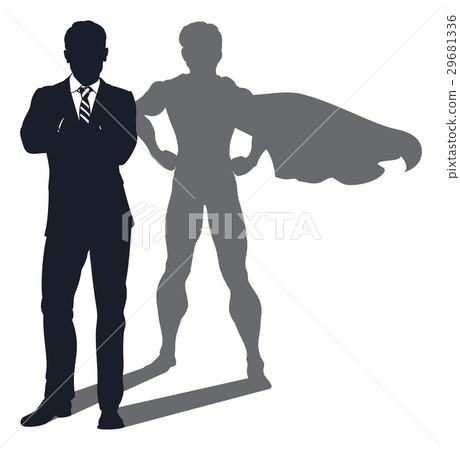Superhero Shadow Businessman 29681336