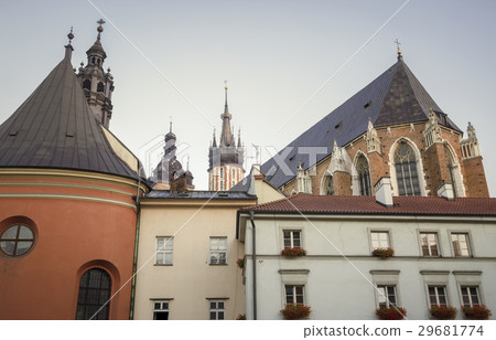 Small Market place in the old town of Krakow 29681774