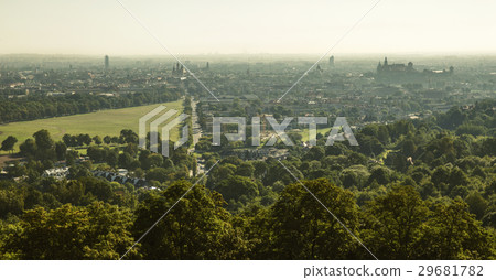Panoramic skyline of Krakow city, Poland 29681782