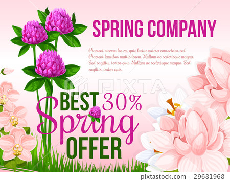 Spring holiday sale vector floral poster 29681968