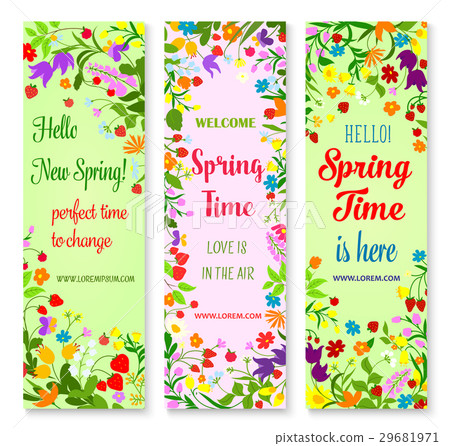 Vector banners set for spring time greetings Vector banners set for spring time greetings 29681971