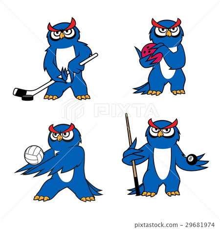 Owl bird mascot for sport club or team design 29681974