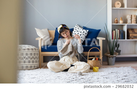 Northern Europe girls knitting women 29682032