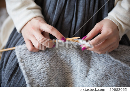 Knitting women's hands 29682065