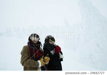 女士們在冬季雪景旅行 女士們在冬季雪景旅行 29682727