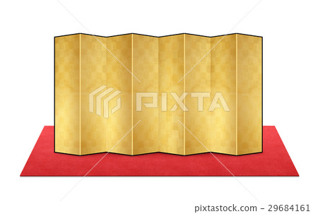 Gold folding screen and red carpet 29684161