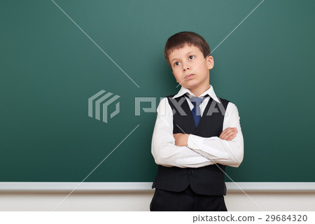 Schoolboy and the school board, learning concept 29684320