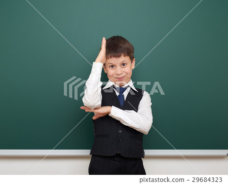 Schoolboy and the school board, learning concept 29684323