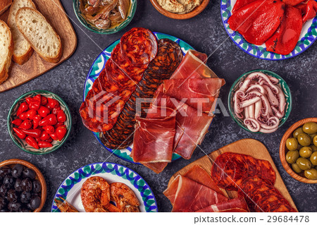Typical Spanish concept of tapas. 29684478