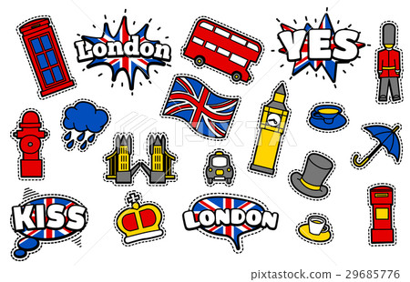 Fashion Patch Badges with London's Symbols 29685776