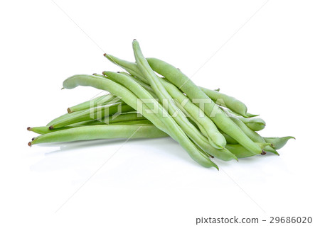 图库照片: french beans isolated on white background