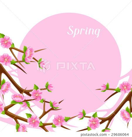 Spring card with branches of tree and sakura Spring card with branches of tree and sakura 29686064