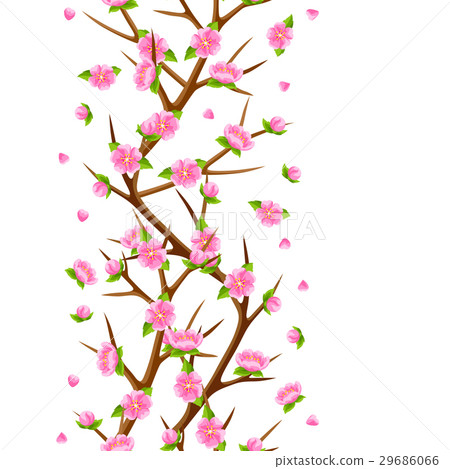 Spring seamless pattern with branches of tree and Spring seamless pattern with branches of tree and 29686066