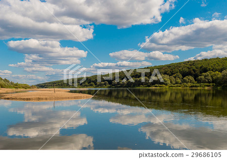 sandy island beach amongst the winding blue river sandy island beach amongst the winding blue river 29686105