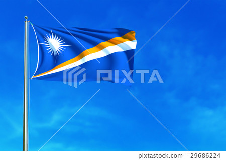 Flag of Marshall on the blue sky background. Flag of Marshall on the blue sky background. 29686224