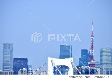Tokyo city landscape Rainbow Bridge Tokyo city landscape Rainbow Bridge 29686323