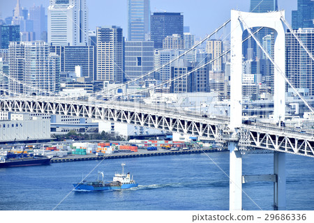 Tokyo city landscape Rainbow Bridge Tokyo city landscape Rainbow Bridge 29686336