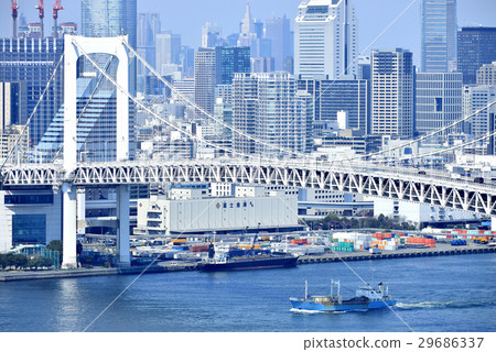 Tokyo city landscape Rainbow Bridge Tokyo city landscape Rainbow Bridge 29686337