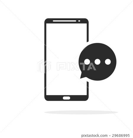 Message Icon in flat style isolated on background. Message Icon in flat style isolated on background. 29686995