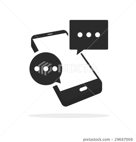 Message Icon in flat style isolated on background Message Icon in flat style isolated on background 29687008