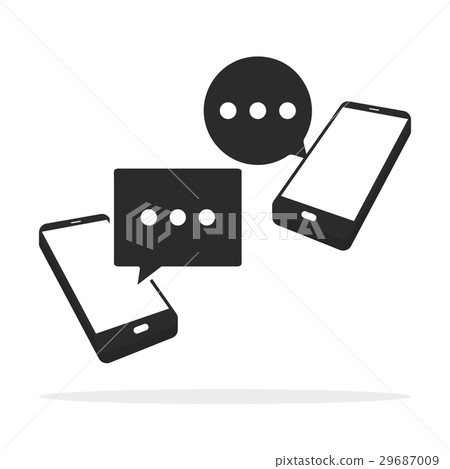 Message Icon in flat style isolated on background Message Icon in flat style isolated on background 29687009