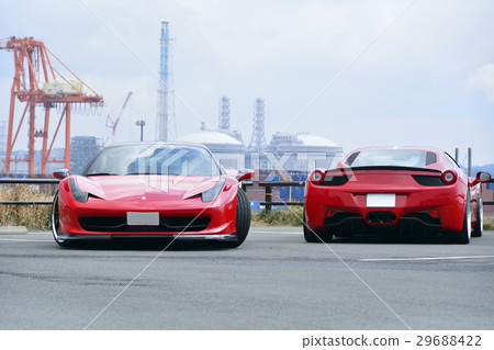 Red luxury sports car Red luxury sports car 29688422