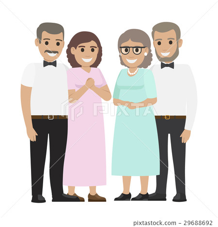 Parents-in-law Flat Vector Illustration 29688692