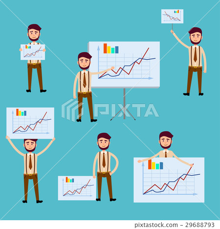 Business Concept with Men Holding Diagram Posters Business Concept with Men Holding Diagram Posters 29688793