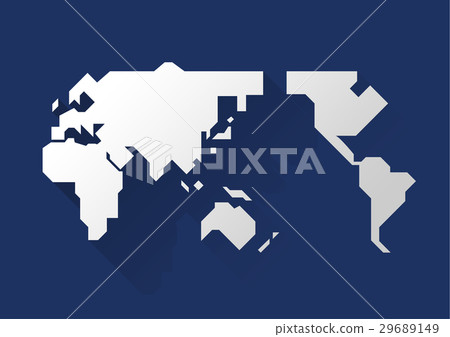 World Map Illustration _ Simplified Diagram World Map Illustration _ Simplified Diagram 29689149